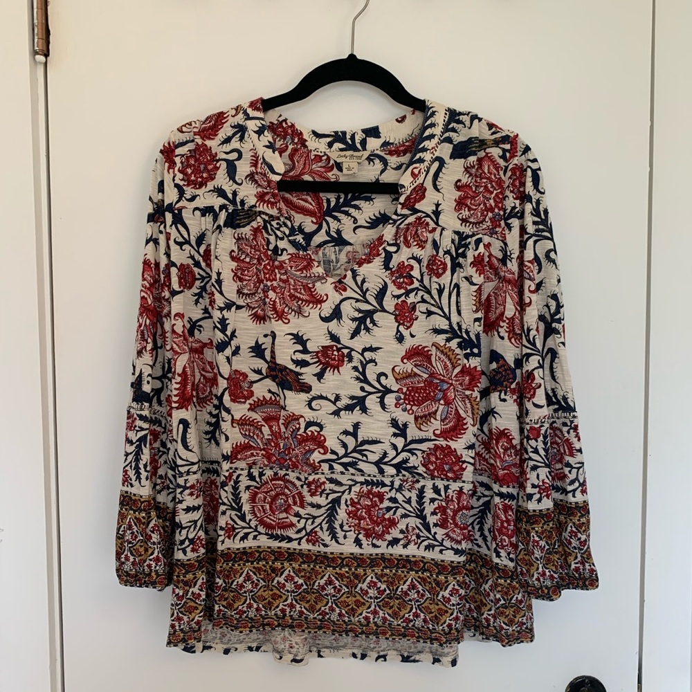 Lucky Brand Boho Floral Top Large